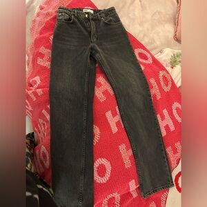 Zara Women's Black/Grey Straight Leg Jeans